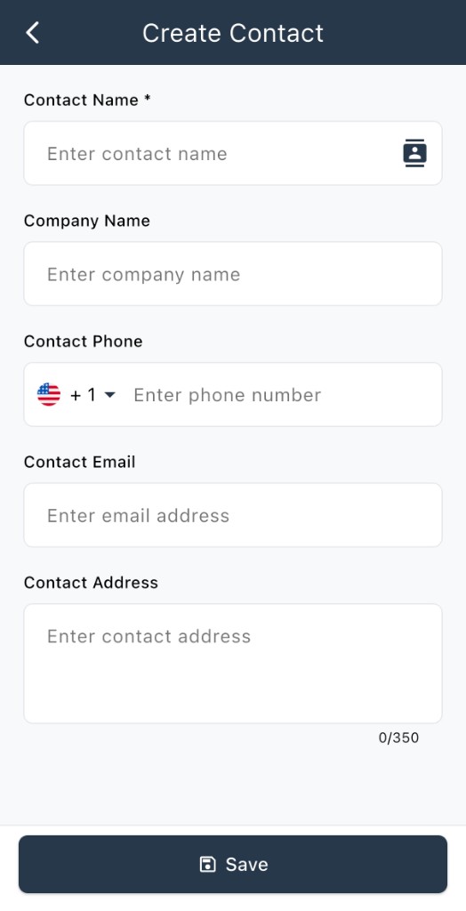 Create contact form with name and email